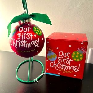 Our First Christmas Glass Ornament by Coton Colors